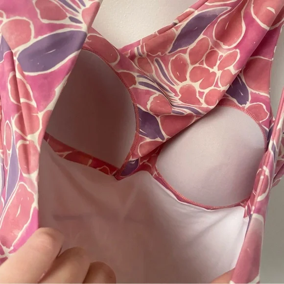 Summersalt RARE The Sidestroke Pink Watercolor Floral One Piece Size 8 - Picture 5 of 7